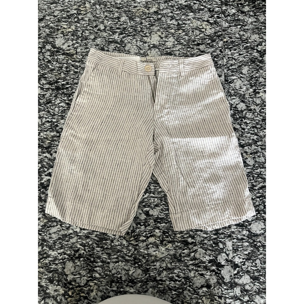 Jana Chino Shorts Mens L Off White Striped Slash Pockets Outdoor Everyday Wear